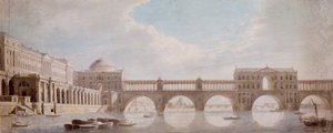 Projeto proposto para uma ponte sobre o rio Tamisa em Somerset House
