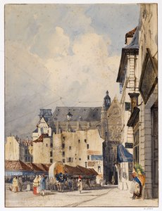 A rue des Prouvaires e a igreja de Saint-Eustache