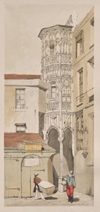Arquitetura pitoresca em Paris, Ghent, Antuérpia, Rouen: Hotel de la Tremouille, Rue des Bourbonnois, Paris de Thomas Shotter Boys