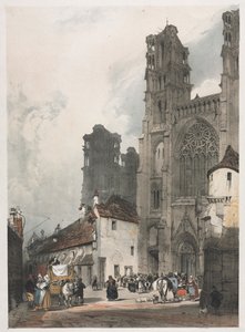 Arquitetura pitoresca em Paris, Gante, Antuérpia, Rouen: Laon, França, 1839. de Thomas Shotter Boys
