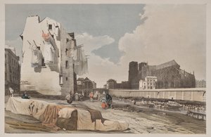 Arquitetura pitoresca em Paris, Ghent, Antuérpia, Rouen: Nôtre Dame, Paris, do Quai St. Bernard de Thomas Shotter Boys
