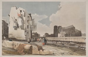 Arquitetura pitoresca em Paris, Ghent, Antuérpia, Rouen: Nôtre Dame, Paris, do Quai St. Bernard de Thomas Shotter Boys