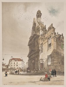 Arquitetura pitoresca em Paris, Ghent, Antuérpia, Rouen: St. Etienne du Mont, Paris de Thomas Shotter Boys