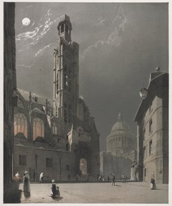 Arquitetura pitoresca em Paris, Ghent, Antuérpia, Rouen: St. Etienne du Mont e o Panteão, Paris de Thomas Shotter Boys