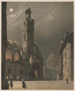 Arquitetura pitoresca em Paris, Ghent, Antuérpia, Rouen: St. Etienne du Mont e o Panteão, Paris de Thomas Shotter Boys