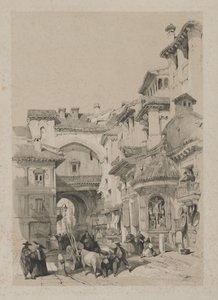 Esboços pitorescos na Espanha: Portão do Vivarrambla, Granada de Thomas Shotter Boys