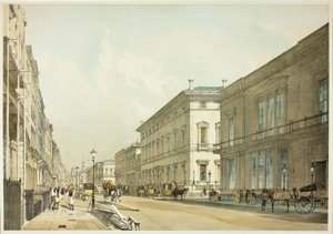 The Club Houses e Pall Mall, placa treze de Original Views of London as It Is de Thomas Shotter Boys