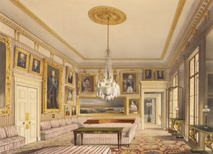 A sala de desenho às riscas, Apsley House, 1853 (impressão) de Thomas Shotter Boys