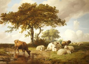 Repose in the Meadows de Thomas Sidney Cooper