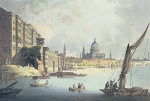 Vista, de, somerset, casa, e, a, thames, 1796