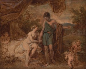Um estudo inacabado de Vénus e Adónis de Thomas Stothard
