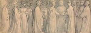 Friso de um casamento medieval de Thomas Stothard