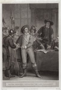 Oliver Cromwell (1599-1658) dissolve o longo Parlamento de Thomas Stothard