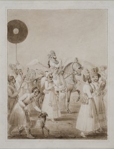 Retrato de Maharana Bhim Singh de Udaipur a cavalo de Thomas Stothard