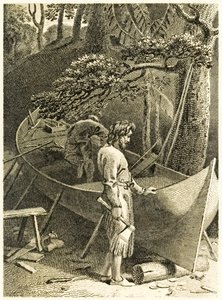 Robinson Crusoe e sexta-feira fazendo um barco da vida e estranhas aventuras surpreendentes de Robinson Crusoé, ou York, Mariner de Daniel Defoe