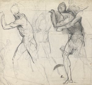 Esboço de figuras clássicas em acção de Thomas Stothard