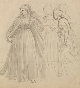 Estudo para Ilustração - Uma princesa com os seus assistentes de Thomas Stothard