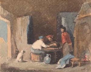 Números numa mesa dentro de uma casa de campo de Thomas Sully