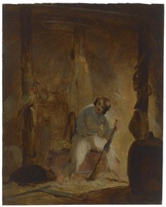 Em sua caverna, c. 1856 de Thomas Sully