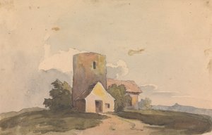 Paisagem com estrutura de edifícios de Thomas Sully