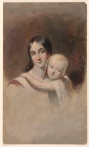 Estudo para "Retrato da Sra. James Robb e seus três filhos", Ogden Museum of Southern Art, Nova Orleans, LA de Thomas Sully