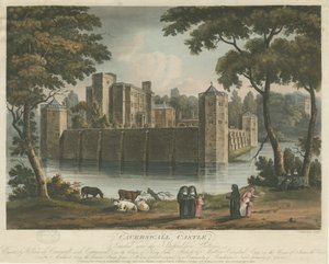 Castelo de Caverswall: gravura em aquatinta colorida, 1 de fevereiro de 1817