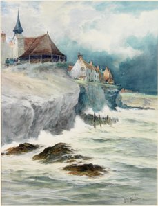 Cullercoats (lápis, wc e bodycolour no papel) de Thomas Swift Hutton