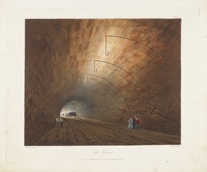 O tunel. De vistas coloridas sobre a ferrovia Liverpool e Manchester, 1831 de Thomas Talbot Bury