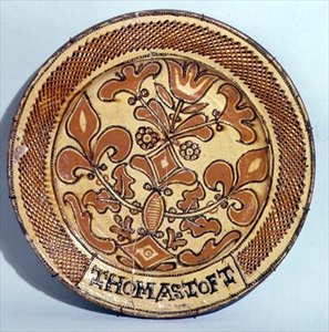 Prato Staffordshire, c.1680 (slipware) de Thomas Toft