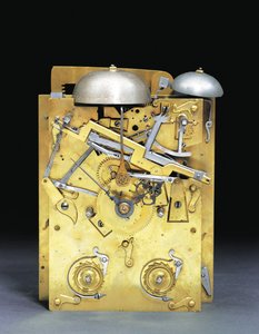 Detalhe de um impressionante relógio de suporte montado James II com pull quarter repeat, no. 166, c.1690-95 de Thomas Tompion