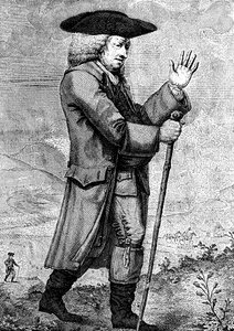 Dr. Johnson em seu traje de viagem, conforme descrito em Boswells Tour, c1773, 1786