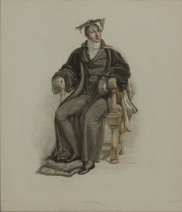 Proctor, gravado por J. Agar, publicado em "História de Oxford" de R. Ackermann, 1814 (gravura à mão)