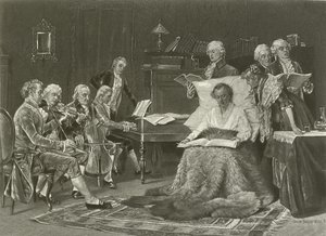 Mozart cantando seu Requiem (gravura) de Thomas W. Shields
