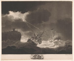 Relâmpago atinge dois navios durante uma tempestade
