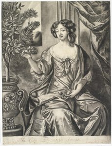 Senhora com vaso de flores; A Lady Elisabeth Jones após Sir Peter Lely