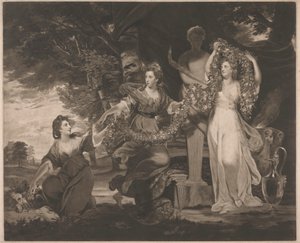 A Honorável Sra. Beresford com a Marchioness Townshend e a Honorável Sra. Gardiner Adorando um Termo de Hímen