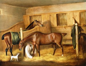 Caçadores em um estábulo com um noivo, 1809