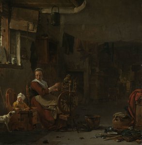 Mulher Camponesa que Gira de Thomas Wijck