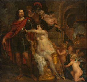 Vénus Arming a Warrior, possivelmente Johan Maurits na Forja de Vulcano de Thomas Willeboirts Bosschaert