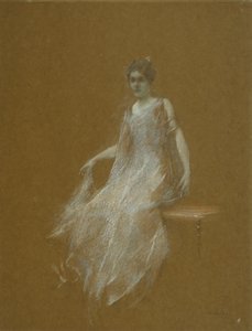 Senhora de Branco de Thomas Wilmer Dewing