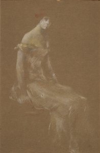 Retrato de uma Senhora em Rosa #3 de Thomas Wilmer Dewing