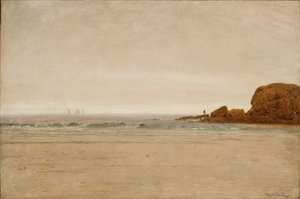 Praia e rochedos 1870 (Óleo sobre tela) de Thomas Worthington Whittredge