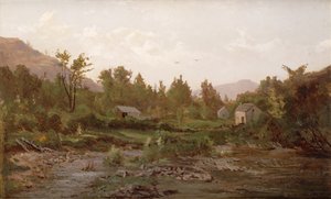 Paisagem com árvores e casas, de 1890