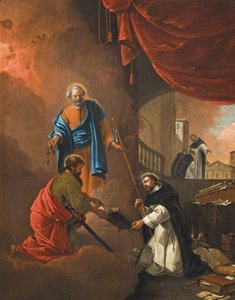 A Visão de São Domingos, com São Domingos abençoando dois frades missionários além