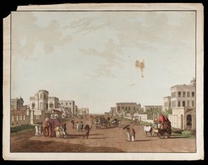 Rua Old Court House Looking South from the Views of Calcutta de Thomas und William Daniell