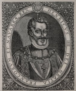 Retrato de HENRI IV da França e Navarra (1553-1610) gravura de Tomas de Leu (século XVI) de Thomas de Leu