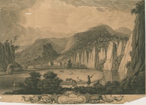 Wetton Mill: gravura, nd [c 1743] (impressão) de Thomas of Derby (after) Smith