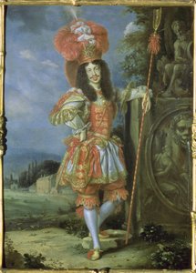 Leopold I (1640-1705), imperador do Sacro Império Romano, em trajes teatrais, vestido de Acis de La Galatea, música favorita de Antonio Draghi, 1667 (óleo sobre cobre)