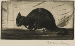 Gato a arquear o dorso de Théophile Alexandre Pierre Steinlen