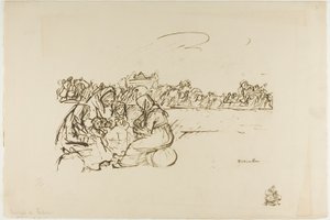 Evacuados de Verdun, placa trinta de Actualités de Théophile Alexandre Pierre Steinlen
